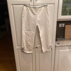 White House Black Market White Pants with Black Trim